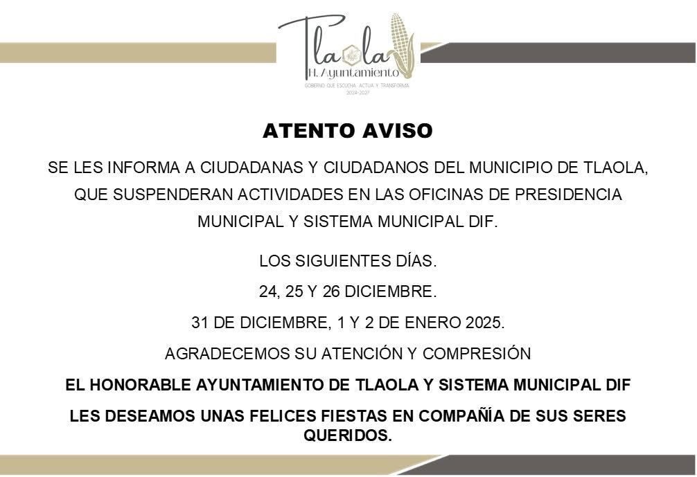 ATENTO AVISO